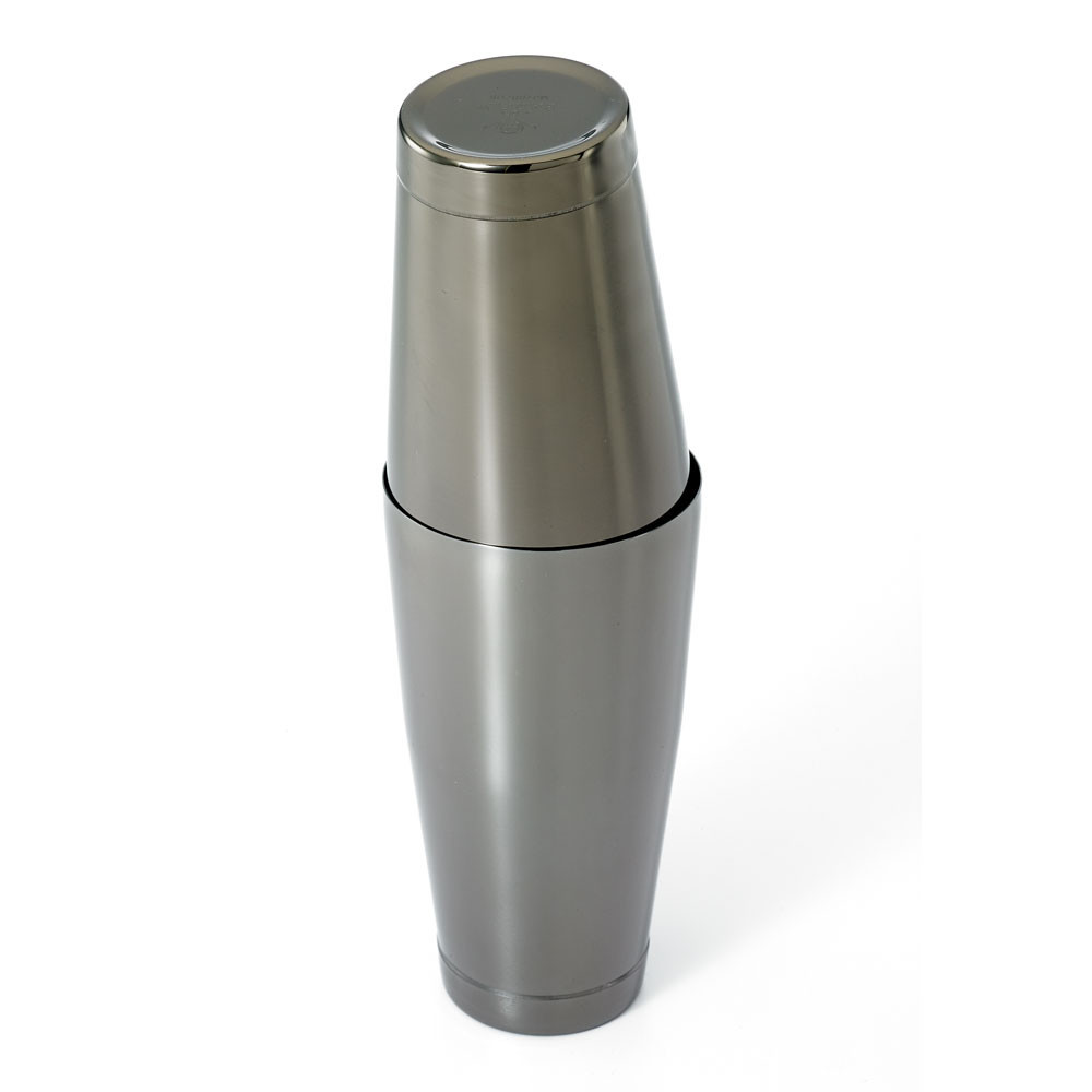 COCTELERA BOSTON LISA CON PESO NEGRO BAR FLY