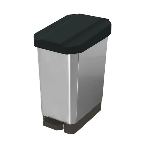 CANECA ESTRABINS PEDAL 10LT NEGRO - METALIZADO