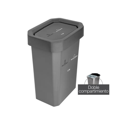 CANECA-PAPELERA ESTRABINS VAIVEN 53LT DOBLE