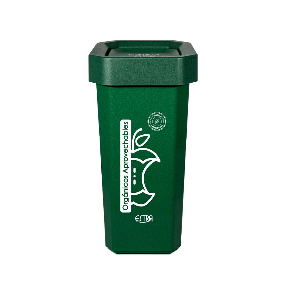 CANECA-PAPELERA ECOBINS VAIVEN 53L VERDE-ORGANICO APROVECHABLE X4
