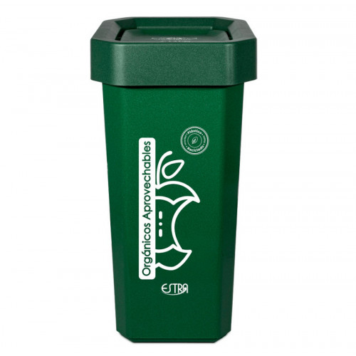 CANECA-PAPELERA ECOBINS VAIVEN 53L VERDE-ORGANICO APROVECHABLE X4