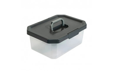 CAJA ORGANIZADORA ESTRABOX CON MANIJA  11L NATURAL-GRIS X8