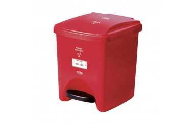 PAPELERA PEDAL 20L ROJO - RIESGO BIOLOGICO V3 X4