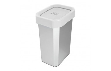 CANECA-PAPELERA ESTRABINS VAIVEN 26L BLANCO-RECICLABLE APROVECHABLE-IML METALIZADO