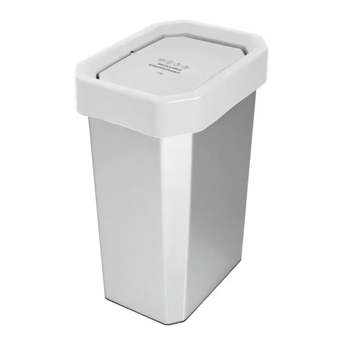 CANECA-PAPELERA ESTRABINS VAIVEN 26L BLANCO-RECICLABLE APROVECHABLE-IML METALIZADO