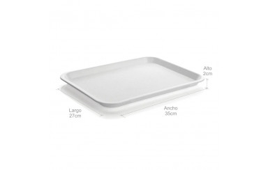 BANDEJA DE AUTOSERVICIO PEQUEÑA 27X35CM BLANCO