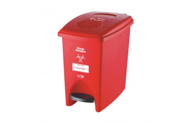 PAPELERA PEDAL 10L ROJO - RIESGO BIOLOGICO V3