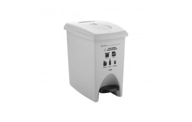 PAPELERA PEDAL 10L BLANCO-RECICLABLE APROVECHABLE