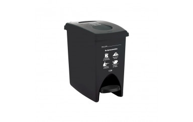 PAPELERA PEDAL 10L NEGRO-NO APROVECHABLE