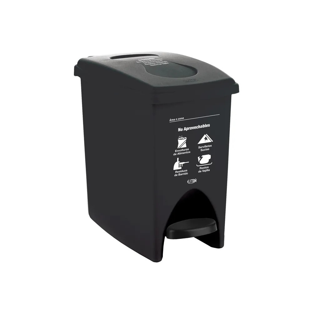 PAPELERA PEDAL 10L NEGRO-NO APROVECHABLE