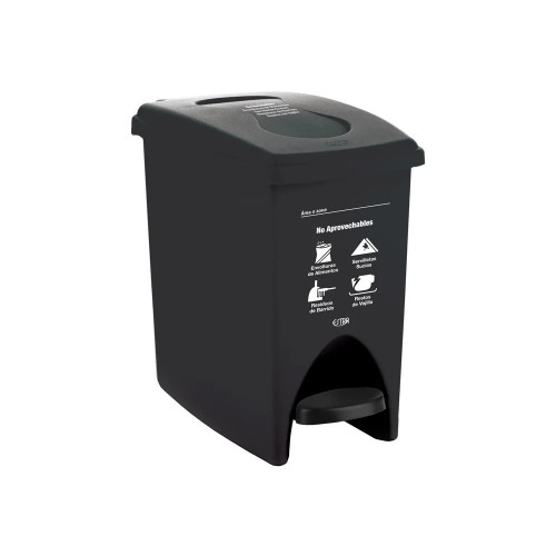 PAPELERA PEDAL 10L NEGRO-NO APROVECHABLE