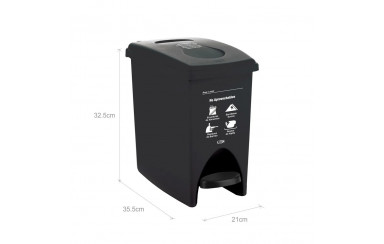 PAPELERA PEDAL 10L NEGRO-NO APROVECHABLE
