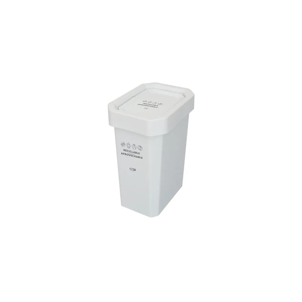 CANECA-PAPELERA ESTRABINS VAIVEN 10L BLANCO-RECICLABLE APROVECHABLE