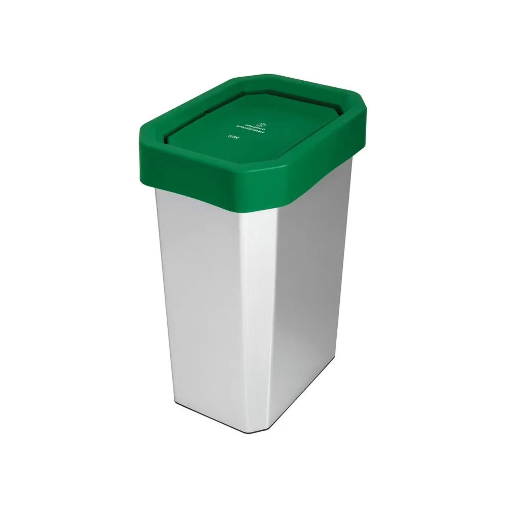CANECA-PAPELERA ESTRABINS VAIVEN 26L VERDE-ORGANICO APROVECHABLE-IML METALIZADO