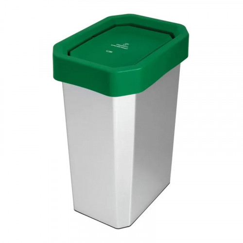CANECA-PAPELERA ESTRABINS VAIVEN 26L VERDE-ORGANICO APROVECHABLE-IML METALIZADO