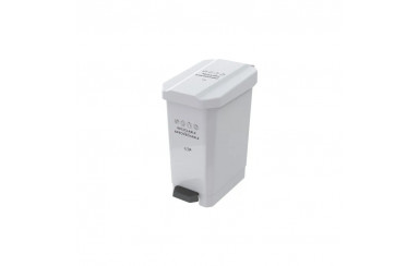 CANECA-PAPELERA ESTRABINS PEDAL 10L BLANCO-RECICLABLE APROVECHABLE