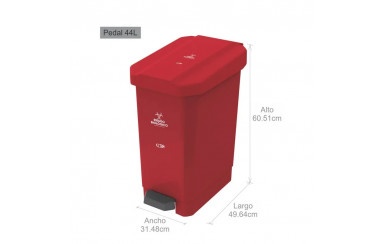 CANECA ESTRABINS PEDAL 44L ROJO - RIESGO BIOLOGICO