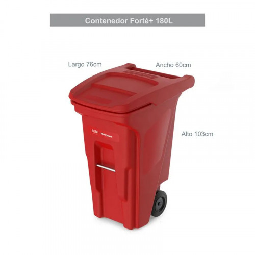 CONTENEDOR FORTE + 180L ROJO