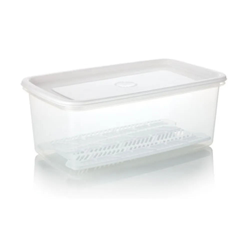 RECIPIENTE PLUS RECTANGULAR CON BANDEJA 4L BLANCO