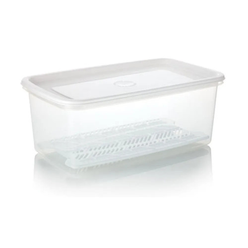 RECIPIENTE PLUS RECTANGULAR CON BANDEJA 4L BLANCO