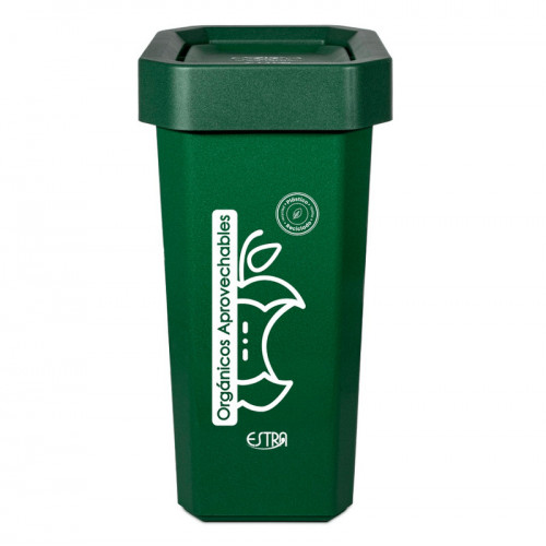 CANECA-PAPELERA ESTRABINS VAIVEN 10L VERDE-ORGANICO APROVECHABLE