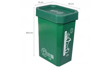 CANECA-PAPELERA ESTRABINS VAIVEN 10L VERDE-ORGANICO APROVECHABLE