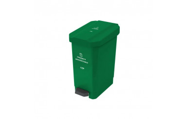 CANECA-PAPELERA ESTRABINS PEDAL 22L VERDE-ORGANICO APROVECHABLE