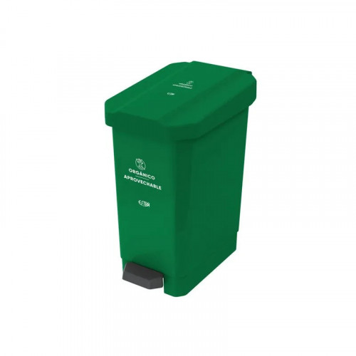 CANECA-PAPELERA ESTRABINS PEDAL 22L VERDE-ORGANICO APROVECHABLE
