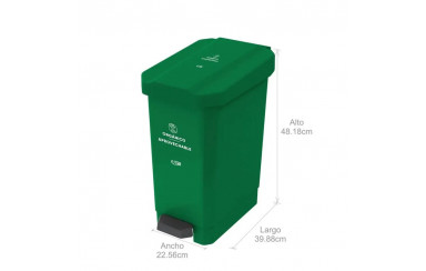 CANECA-PAPELERA ESTRABINS PEDAL 22L VERDE-ORGANICO APROVECHABLE