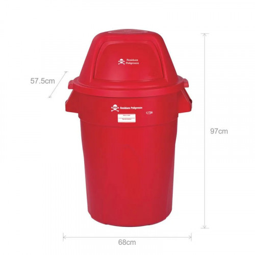 CONTENEDOR ELITE 121L ROJO - RESIDUOS PELIGROSOS V3