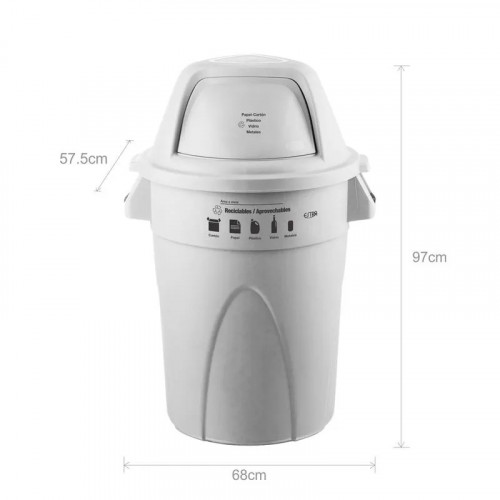 CONTENEDOR ELITE 121L BLANCO-RECICLABLE APROVECHABLE