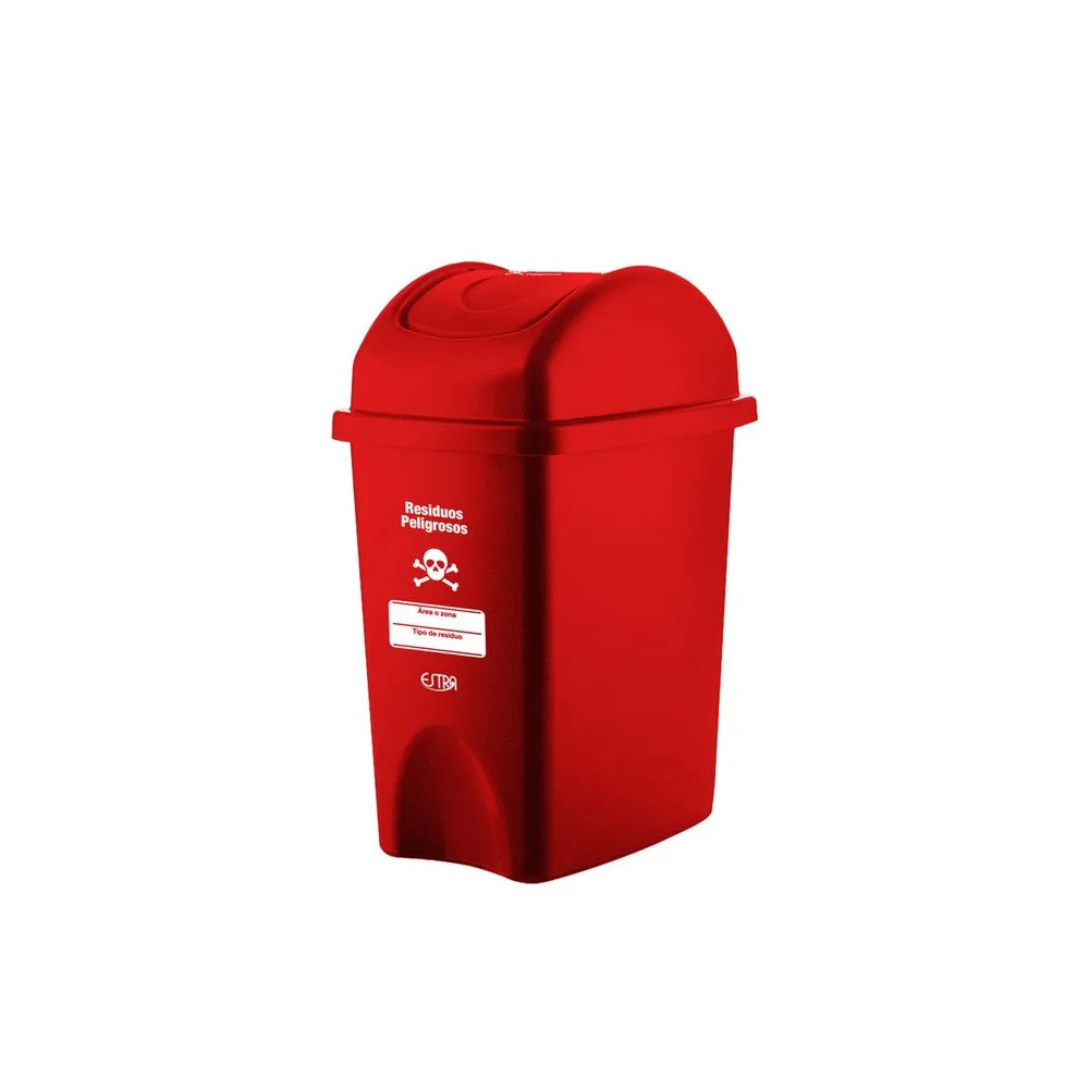PAPELERA VAIVEN 10L ROJO - RESIDUOS PELIGROSOS V3