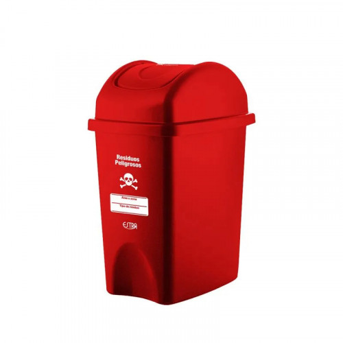 PAPELERA VAIVEN 10L ROJO - RESIDUOS PELIGROSOS V3