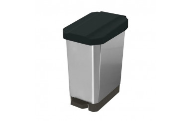 CANECA-PAPELERA ESTRABINS PEDAL 22L NEGRO-IML METALIZADO