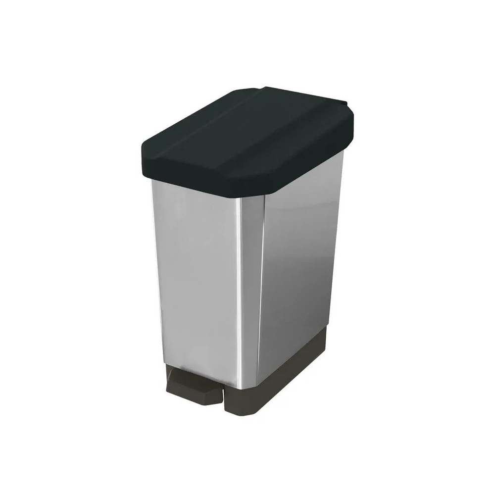 CANECA-PAPELERA ESTRABINS PEDAL 22L NEGRO-IML METALIZADO