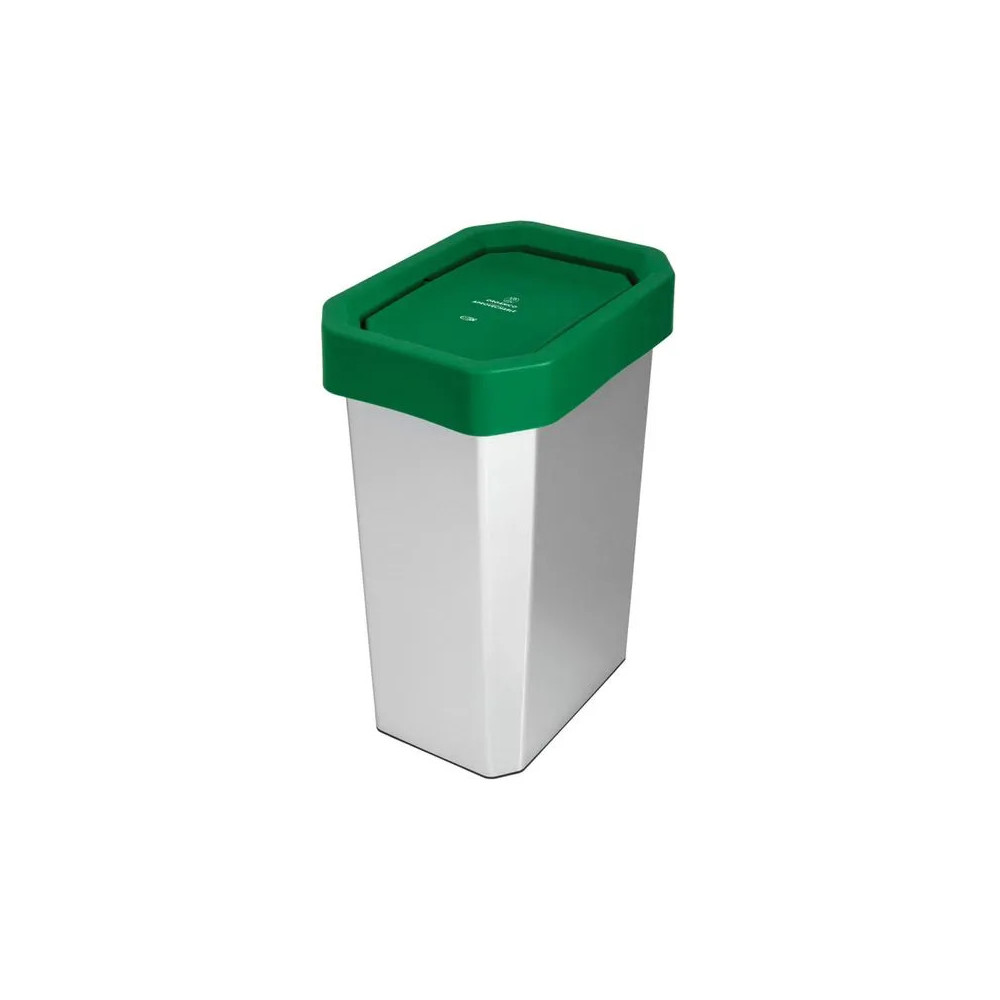 CANECA-PAPELERA ESTRABINS VAIVEN 10L VERDE-ORGANICO APROVECHABLE-IML METALIZADO