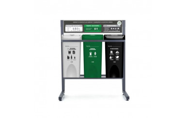PUNTO ECOLOGICO 3 PUESTOS 35L RECICLABLE APROVECHABLE-ORGANICO APROVECHABLE-NO APROVECHABLE