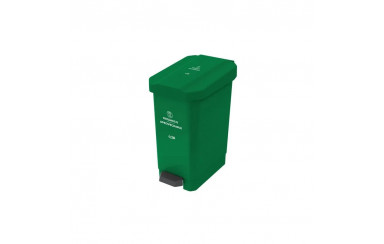 CANECA-PAPELERA ESTRABINS PEDAL 10L VERDE-ORGANICO APROVECHABLE