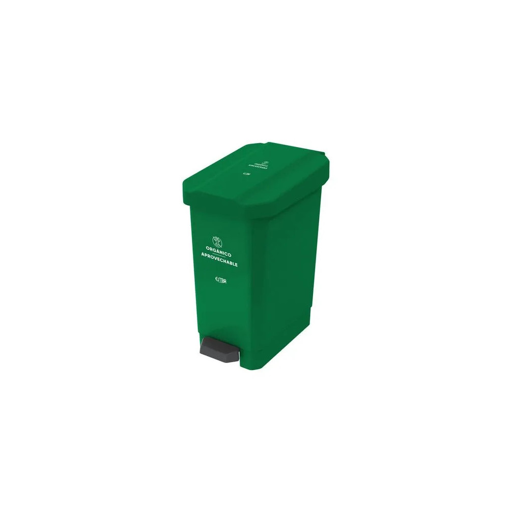 CANECA-PAPELERA ESTRABINS PEDAL 10L VERDE-ORGANICO APROVECHABLE