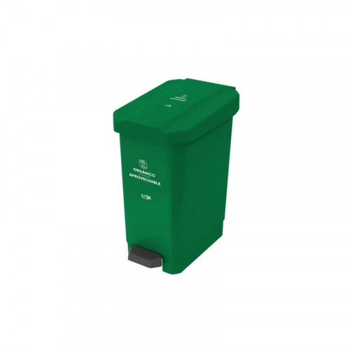 CANECA-PAPELERA ESTRABINS PEDAL 10L VERDE-ORGANICO APROVECHABLE