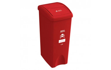 PAPELERA VAIVEN PLANA 53L ROJO - RESIDUOS PELIGROSOS V3