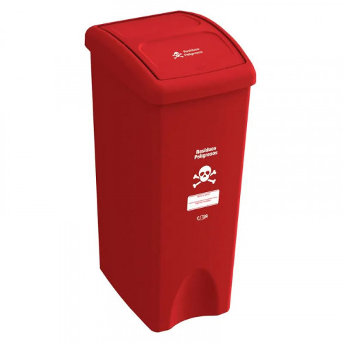 PAPELERA VAIVEN PLANA 53L ROJO - RESIDUOS PELIGROSOS V3