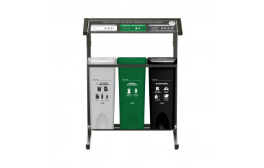 PUNTO ECOLOGICO 3 PUESTOS CON TECHO 53L