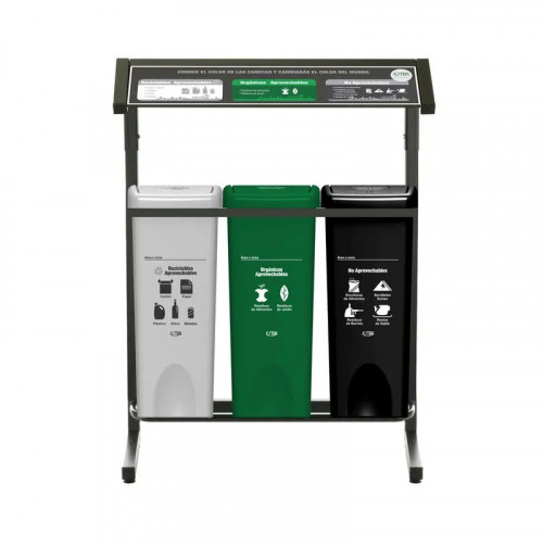 PUNTO ECOLOGICO 3 PUESTOS CON TECHO 53L