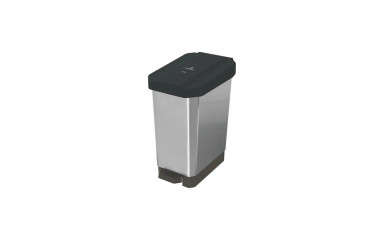 CANECA-PAPELERA ESTRABINS PEDAL 10L NEGRO-IML METALIZADO