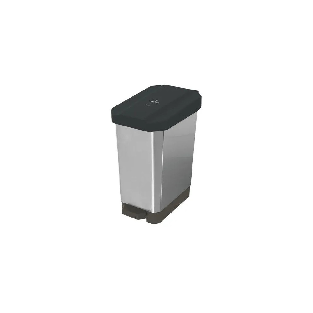 CANECA-PAPELERA ESTRABINS PEDAL 10L NEGRO-IML METALIZADO