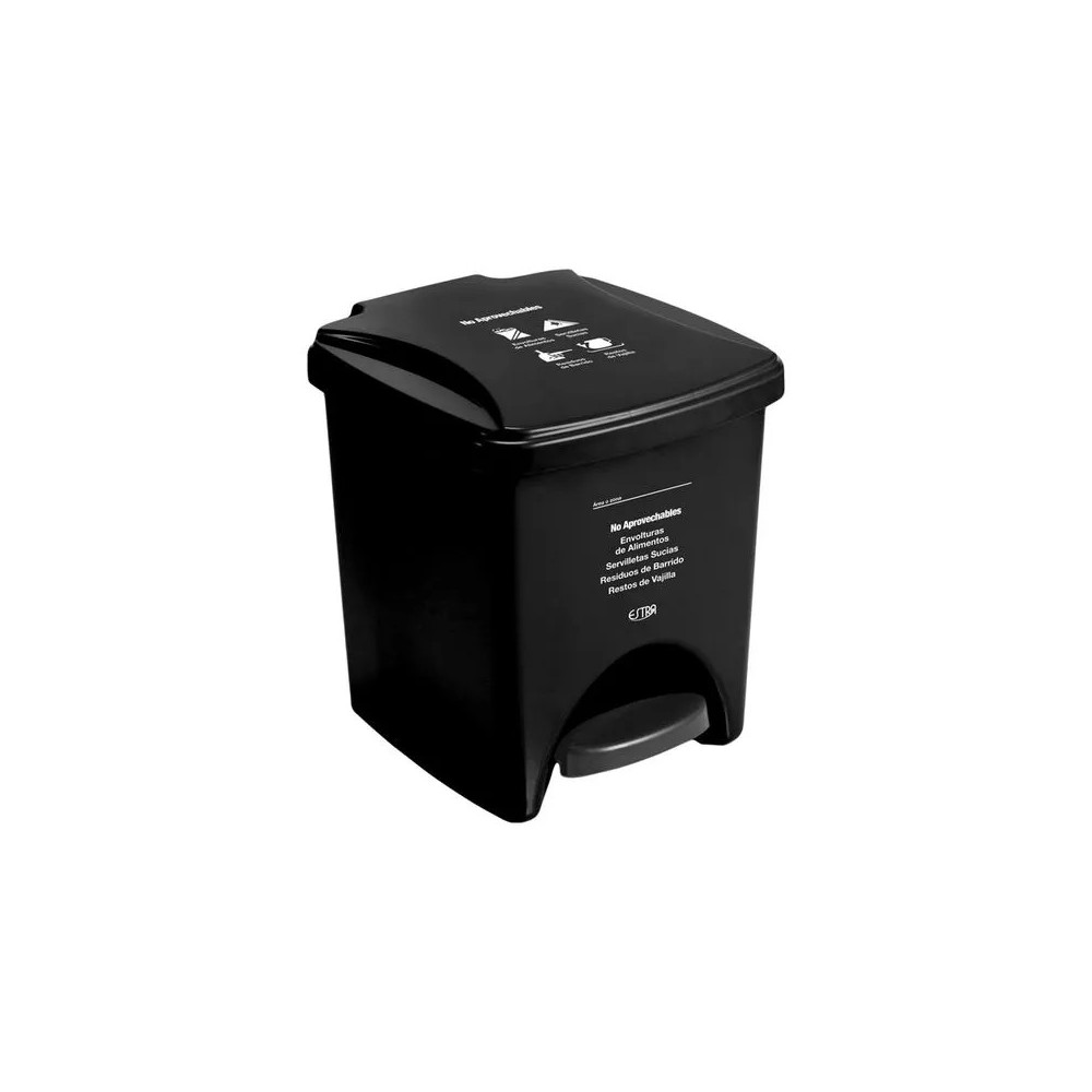 PAPELERA PEDAL 20L NEGRO-NO APROVECHABLE