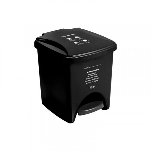 PAPELERA PEDAL 20L NEGRO-NO APROVECHABLE