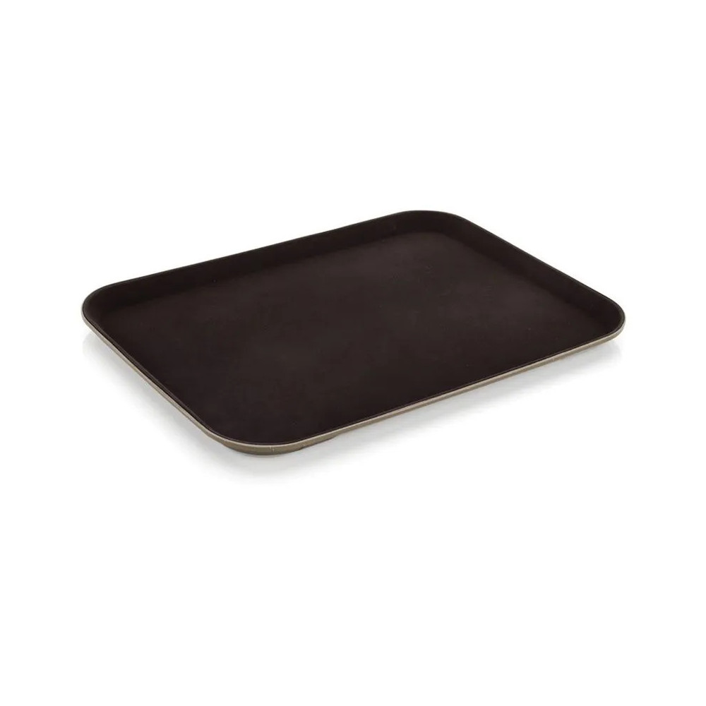 BANDEJA DE SERVICIO ANTIDESLIZANTE CUADRADA V2 56X41CM CAFÉ