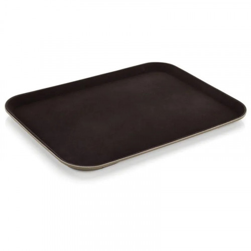 BANDEJA DE SERVICIO ANTIDESLIZANTE CUADRADA V2 56X41CM CAFÉ
